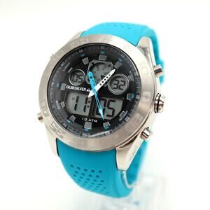Quiksilver The Fifty50 Ana Digi 46mm Watch Blue Silicone NO LIGHT w New Battery